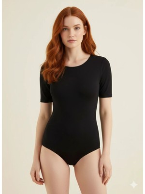 Giyim Kadın Bisiklet Yaka Çıtçıtlı Body B861