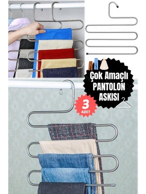 Normadia 3'lü Pratik S Şekilli Pantolon Askısı ile Düzenli Gardırop Keyfi