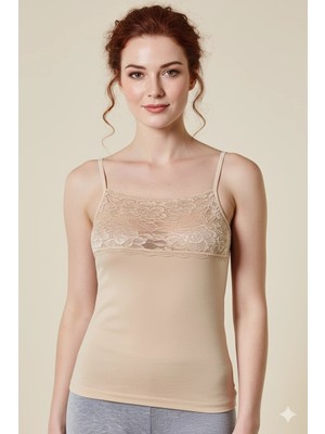 Giyim Berrak Kadın Dantelli Ip Askılı Atlet 2046