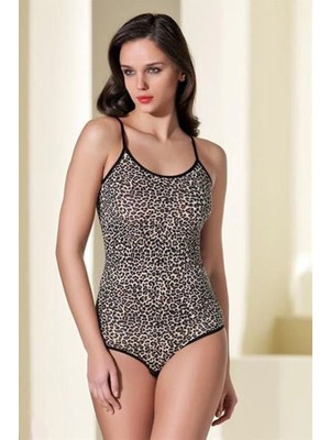 Giyim Şahinler Leopar Çıtçıtlı Body B247