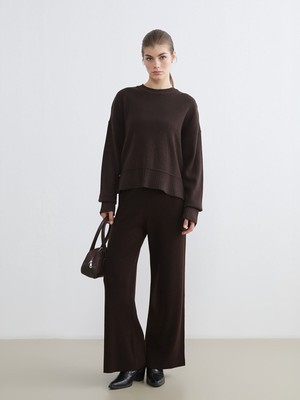 Lc Waikiki Yeni Sezon Beli Lastikli Geniş Paça Kadın Triko Pantolon