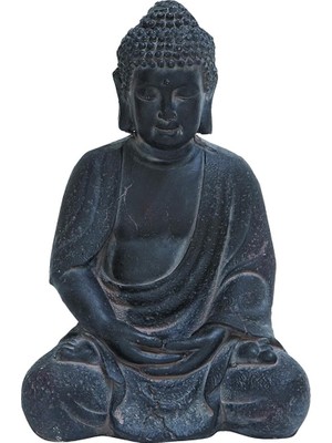 Astera Siyah Kil Buda Heykeli Masa Dekoru 20 cm 6.5 kg