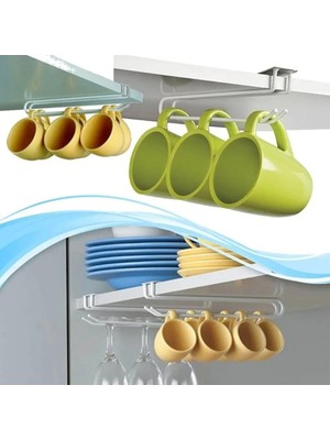 Normadia Şık Tasarımlı Metal Raf Altı Bardak ve Fincan Askısı