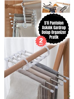 Normadia Pratik 5'li Pantolon Askısı, Paslanmaz Çelik, Gardırop Düzeni Için Ideal