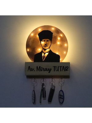 Normadia LED Işıklı Pleksi Dolunay Dekoratif Biblo, Kişiselleştirilebilir, Atatürk Portreli