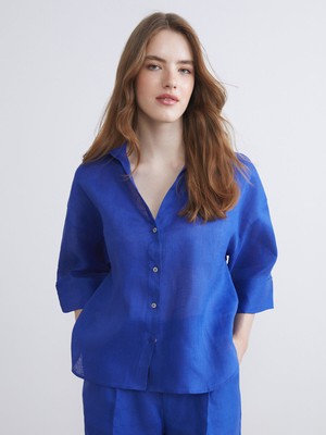 Lc Waikiki Yeni Sezon Oversize %100 Keten Kadın Gömlek