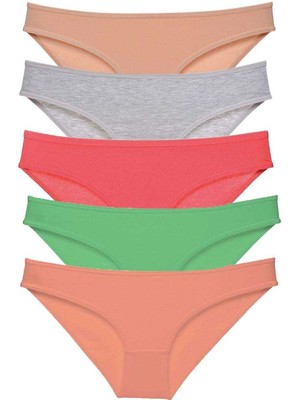 Giyim 5 Adet Eko Set Likralı Kadın Slip Külot Soft Renkler