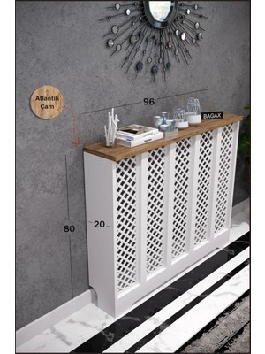 Normadia Beyaz Çam Renkli Zeugma Model Dresuar, 96-100 Cm, Petek Kaplama