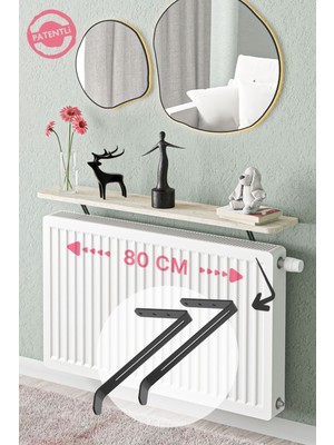 Normadia Traverten Mermer Desenli Montajsız Petek Üstü Uçan Raf 80X18 cm