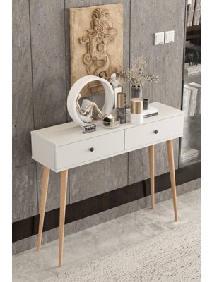 Normadia Şık Ahşap Ayaklı Modern Dresuar, 2 Kapaklı, Zarif ve Işlevsel Tasarım