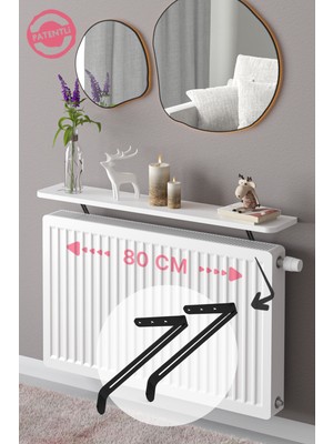 Normadia Beyaz Oval Petek Üstü Raf, 80 Cm, Duvar ve Kalorifer Üzerine Şık Tasarım