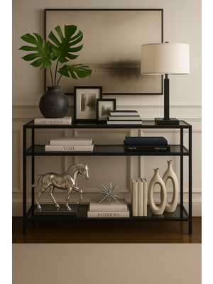 Normadia Modern Kahve Siyah Dresuar, 100 cm Füme Cam Köşesi Evinize Şıklık Katar