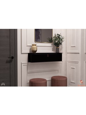Normadia Siyah 100 cm Kapaklı Dresuar, Salon ve Antre Için Şık Depolama Ünitesi