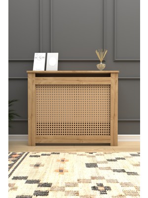 Normadia 100 cm Iç Ölçülü Hazeran Desenli Mdf Kalorifer Petek Kapama Safir Meşe