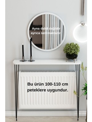 Normadia 120 cm Beyaz Oval Kenar Petek Üstü Raf, Şık ve Fonksiyonel Tasarım