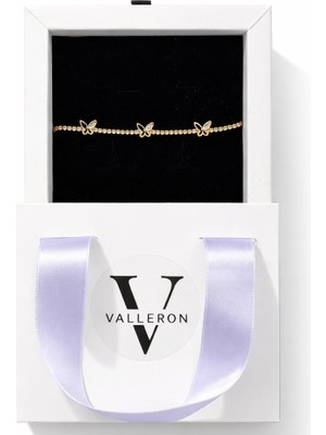 Altın Renk Zirkon Taşlı Kelebek Detaylı Tenis Bileklik Kadın Şık Hediye Bileklik Özel Kutulu