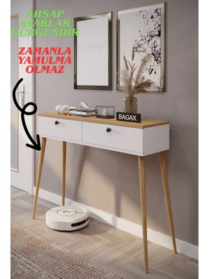 Normadia Şık Ahşap Ayaklı Modern Dresuar, 2 Kapaklı Tasarım