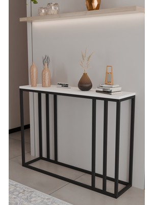Normadia Metal Ayaklı Dekoratif Raflı Konsol, Şık ve Modern Tasarım 100 cm