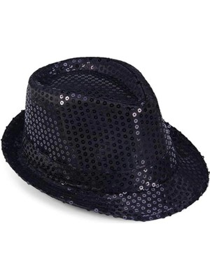 Kyops Çocuk Boy Siyah Payetli Şapka Gösteri Şapkası Michael Jackson Şapkası 54 No - Lisinya