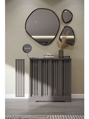 Normadia Antrasit Efes Model Dresuar, Petek Kaplama, Iç Ölçü 76 Cm, Dış Ölçü 80 cm