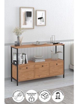 Normadia Şık 3 Kapaklı Çok Amaçlı Konsol ve Tv Ünitesi, Çam Rengi