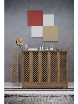 Normadia Çam Renkli Zeugma Model Dresuar, Petek Kaplama, 96 cm Iç Ölçü