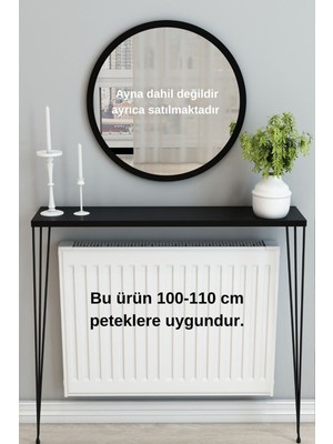 Normadia Şık Siyah Raf/dresuar, 120CM, Petekler Için Uyumlu, Modern Tasarım