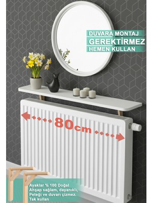 Normadia Beyaz Petek Üstü Raf 80 Cm, Montajsız, Şık ve Pratik Tasarım