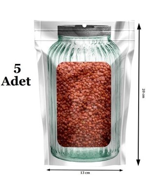 Kyops Kavanoz Görünümlü Kilitli Saklama Poşeti Çıtçıtlı ve Pratik Torba 5 Adet - Lisinya