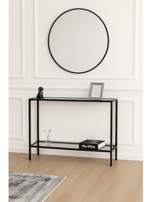 Normadia Şık Kahve Dresuar Köşesi, Modern Konsol, Petek Üstü Şeffaf Cam 100X20X85