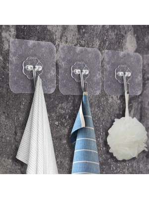 Calperia Ultra Güçlü Yapışkanlı 5li Şeffaf Askı - Lisinya