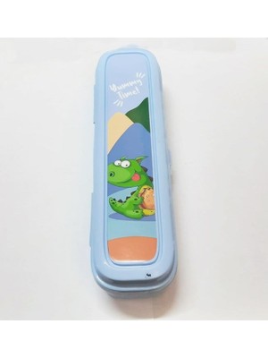 Kyops Mavi Multi Renkli Kapaklı Kalemlik Kutusu -Çanta Içi Saklama - Diş Fırçası - Makyaj Fırçası Kutu - Lisinya