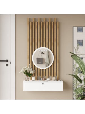 Normadia Şık Aynalı Dresuar Ahşap Çıtalı Set, Modern ve Elegant Tasarım