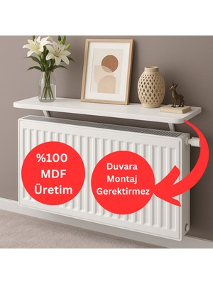 Normadia Şık 72X15 cm Mdf Dekoratif Raf, Kalorifer Üstü Uçan Raf Tasarımı
