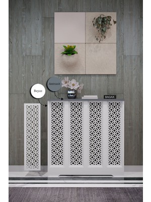 Normadia Beyaz ve Antrasit Renkli Şık ve Fonksiyonel Petek Kaplama Dresuar