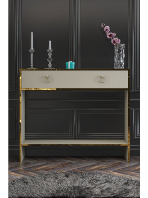 Normadia Modern Esmeralda Dresuar, Kum Beji ve Gold Detaylarıyla Şıklık Katıyor