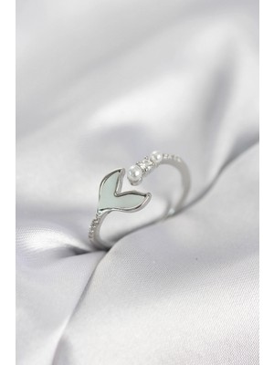 Erbilden Erb Gümüş Renk Balık Kuyruğu Model Kadın Yüzük