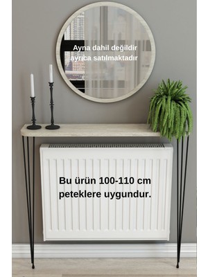 Normadia 120 cm Oval Traverten Petek Üstü Raf, Şık ve Fonksiyonel Dresuar