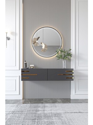 Normadia Modern Ion Dresuar Gold 100 cm Antrasit, Şık ve Fonksiyonel Tasarım