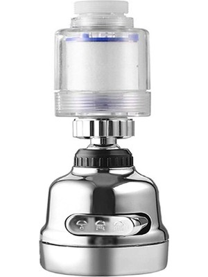 Getittir Filtreli Krom 3 Fonksiyonlu  Oynar Musluk Başlığı - 360 Derece Dönebilen - Lisinya