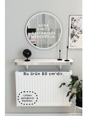 Normadia Kalın Kenar Uçan Raf ve Dresuar, Petek Üstü Duvar Montajsız 80 cm