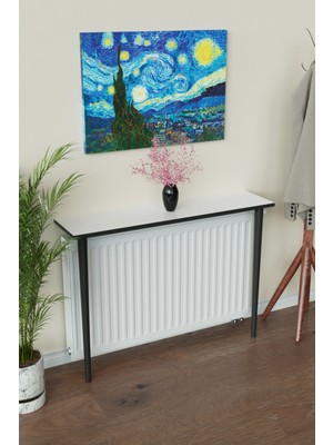 Normadia Modern 2 Ayaklı Petek Üstü Raf, 100 Cm, Beyaz ve Siyah Seçeneği