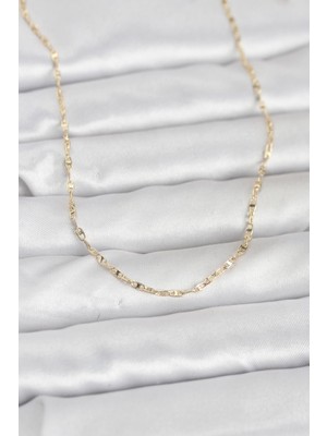 Kyops cm 14K Gold Renk Gemici Zincir Model 60 cm Kadın Kolye - Lisinya