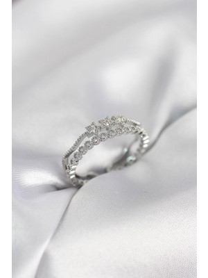 Erbilden Erb Gümüş Renk Minimal Yıldızlı Model Kadın Yüzük