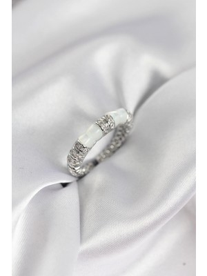 Erbilden Erb Zirkon Taşlı Kemik Model Gümüş Renk Kadın Yüzük