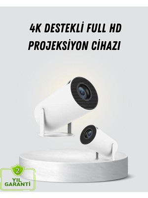 Kyops Full Hd 4K Destekli Akıllı Projeksiyon – 130 Inç Ekran, Uzun Ömürlü Ampul ve Çoklu Giriş - Lisinya