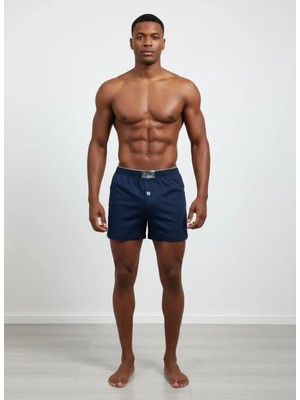 Giyim Huma One Erkek Havlu Bel Düz Boxer Battal Boy 3xl Lacivert Renk