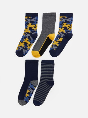 Lc Waikiki Yeni Sezon Desenli Erkek Çocuk Soket Çorap 5'li