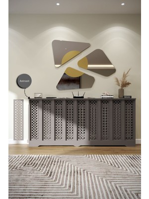 Normadia Antrasit Perge Model Dresuar, 176 cm Iç, 180 cm Dış Ölçü, Petek Kaplama