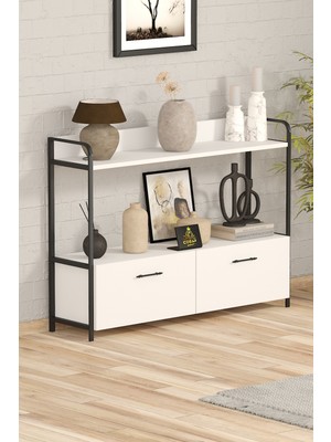 Normadia Çok Amaçlı Dekoratif 2 Kapaklı Dresuar ve Konsol, Şık Tv Ünitesi Kahve Köşesi